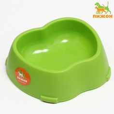 Миска пластиковая Пижон фигурная 17,5 х 17,5 х 5,5 см, зеленая