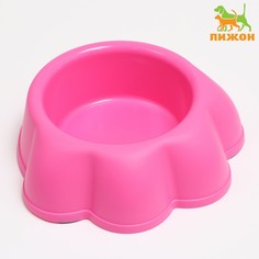 Миска пластиковая Пижон фигурная 26,5 х 24 х 8,5 см, розовая