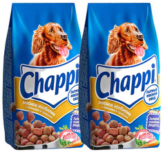 Сухой корм для взрослых собак всех пород Мясное изобилие Chappi, 2 шт по 15 кг