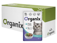 Влажный корм для кошек Organix лосось, 25 шт по 85 г