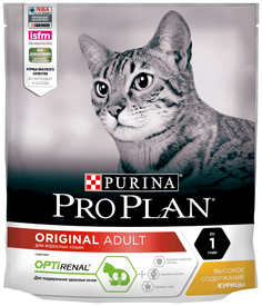 Сухой корм для кошек Pro Plan Cat Original OptiRenal Adult курица, 2 шт по 400 г