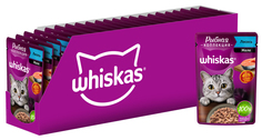Влажный корм для кошек Whiskas Рыбная коллекция лосось, 28 шт по 75 г
