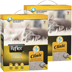 Наполнитель для туалета кошек Reflex с антибактериальным эффектом, 2 шт по 6 л