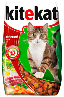 Сухой корм для кошек KiteKat с мясом 2 шт по 0,8 кг