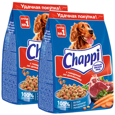 Сухой корм для собак Chappi Сытный мясной обед говядина по-домашнему, 2 шт по 600 г