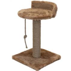 Когтеточка Дарэлл Цап-Царап столбик с лежанкой малая джут, 30 x 30 см, h 50 см, коричневая