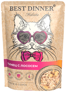 Влажный корм для кошек Best Dinner Holistic с тунцом и лососем в соусе, 70 г