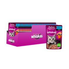 Влажный корм для кошек Whiskas Мясная коллекция желе с лососем, 28 шт по 75 г