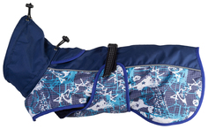 Попона для собак Каскад №1 с подкладкой из трикотажной сетки синяя 25 см