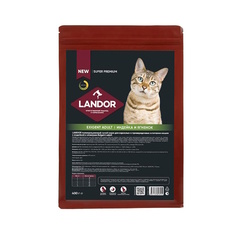 Сухой корм для кошек Landor Cat Exigent Adult привередливых к еде Индейка и ягненок 400 г