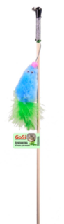 Игрушка для кошек GoSi Мышь с мятой с хвостом перо голубой