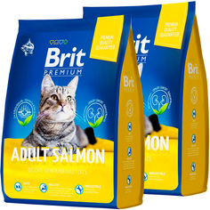 Сухой корм для кошек BRIT PREMIUM CAT ADULT SALMON с лососем 2шт по 400г Brit*