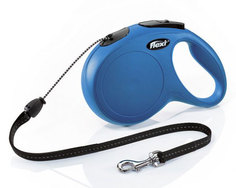 Поводок-рулетка для животных Flexi New Classic Cord синяя