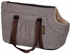 Сумка-переноска для животных Pride Елочка мех 43х24х24 см бежевая