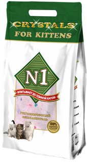 Наполнитель туалетов для котят №1 Crystals For Kittens силикагелевый, 2 шт по 5 л N1