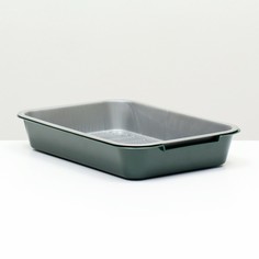 Туалет для животных средний с сеткой 36x26x6,5 см серо-зеленый No Brand