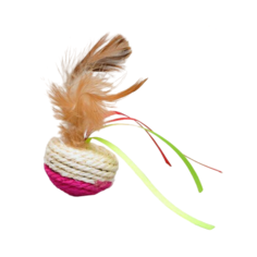 Игрушка-неваляшка Пижон из сизаля с перьями и лентами 5,3x9,5 см в ассортименте