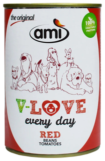 Консервы для собак ami V-love Every Day Red Веганский Бобы и томат, 400 г