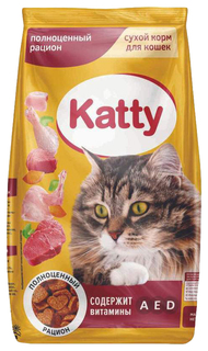 Сухой корм для кошек Katty курица и говядина, 350 г