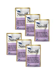 Влажный корм для кошек PRIME NATURE Тунец с курицей и ветчиной в желе, 6шт по 100г P.R.I.M.E.