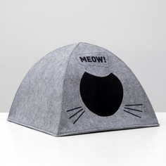 Домик для животных из войлока "Палатка MEOW", 38 х 28 х 38 см No Brand