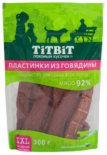 Лакомство для собак TitBit Пластинки из говядины, 300 г