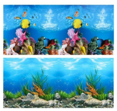 Фон для аквариума двухсторонний кораллы скалы, 40 см, рулон 15 м No Brand