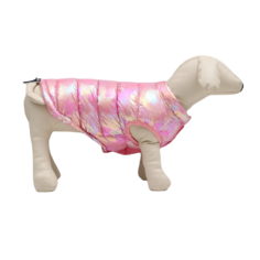 Куртка для собак двухсторонняя с утяжкой, размер 16 (ДС 36 см, ОГ 46 см,ОШ 35 см),розовая No Brand