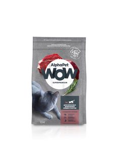 Сухой корм для кошек AlphaPet Superpremium, говядина и печень, 1,5 кг