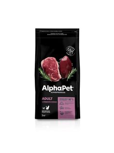 Сухой корм для кошек AlphaPet Superpremium, говядина и печень, 3 кг