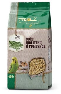 Сухой корм для птиц и грызунов Triol Original, Овёс, 3 шт по 450 г