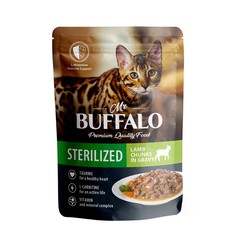 Влажный корм для кошек Mr.BUFFALO Sterilized ягненок в соусе, 85г