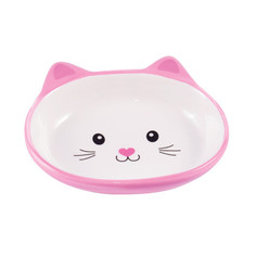 Миска для кошек Mr, Kranch керамическая, мордочка кошки, розовая, 160 мл