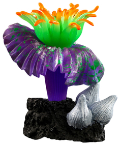 Декор для аквариума Коралл на платформе, силиконовый, 7 х 7 х 8,5 см, фиолетовый No Brand