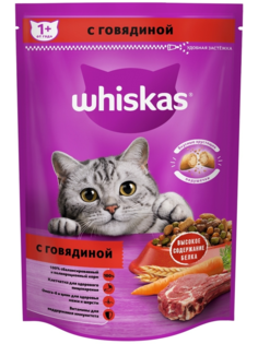Сухой корм для кошек Whiskas Вкусные подушечки с говядиной, 350 г