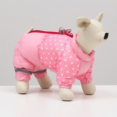 Комбинезон для собак Горошек, размер 10, розовый No Brand