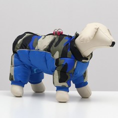 Комбинезон для собак Комбинезон принтованный с замком на спине, размер 12, синий No Brand