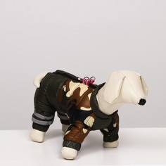 Комбинезон для собак Камуфляж, размер 14, темно-зеленый No Brand