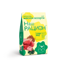 Сухой корм Наш рацион для взрослых кошек, мясное ассорти, 1,5 кг 2 шт