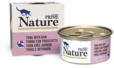Корм влажный Prime Nature для кошек, тунец с ветчиной, в желе, в железной банке, 85 г P.R.I.M.E.
