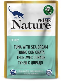 Корм влажный Prime Nature для кошек, тунец с дорадо, в желе, пауч, 100 г P.R.I.M.E.