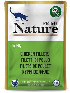 Корм влажный Prime Nature для кошек, куриное филе, в желе, пауч, 100 г P.R.I.M.E.
