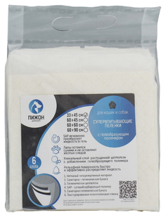Пижон Пеленки шестислойные гелевые для животных, 33 х 45 см, 5 шт