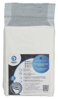 Пижон Пеленки шестислойные гелевые для животных, 60 х 45 см, 5 шт