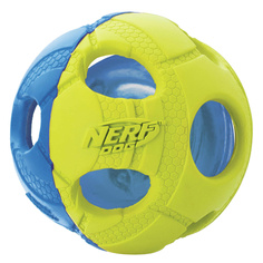 Светящийся мяч для собак Nerf сине-зеленый 6 см