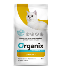 Сухой корм для кошек Organix Preventive Line Urinary курица 2 кг