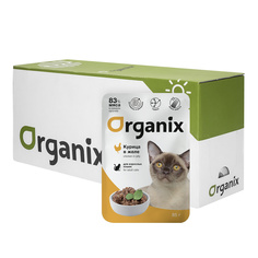 Влажный корм для кошек Organix для взрослых курица в желе 24 шт по 85 г