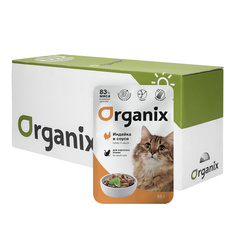 Влажный корм для кошек Organix для взрослых индейка в соусе 24 шт по 85 г