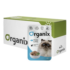 Влажный корм для кошек Organix для взрослых лосось в желе 24 шт по 85 г
