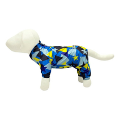 Комбинезон для собак Osso fashion сине-желтый, геометрия, 35 см, мальчик